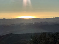 Sunlight reflected off the Pacific Ocean as seen from Palomar Mountain.