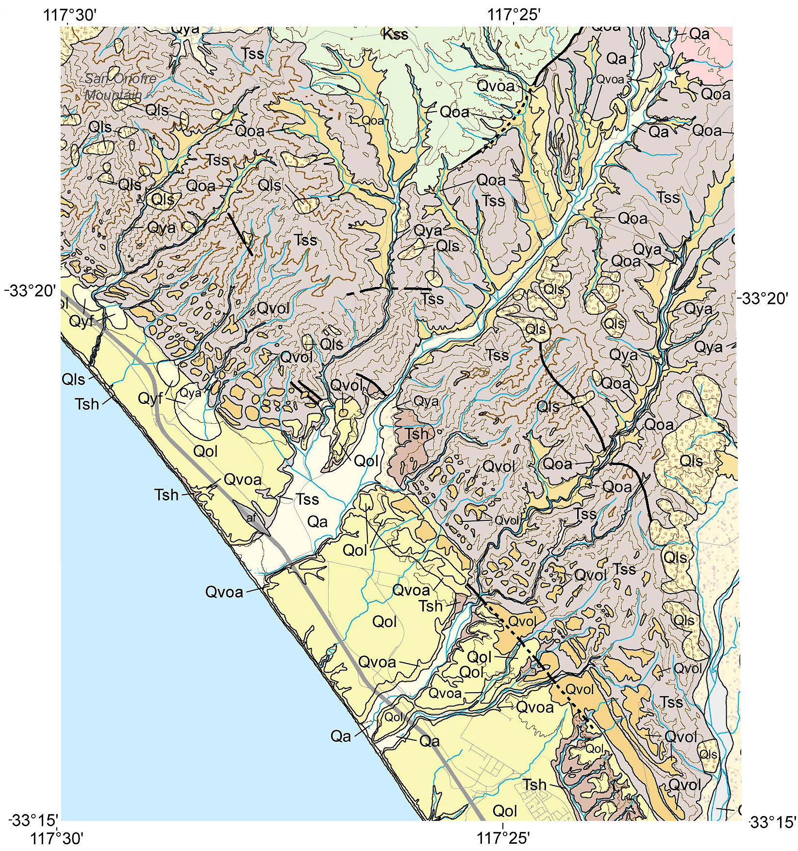 Las Pulgas Canyon 7.5 minute quadrangle