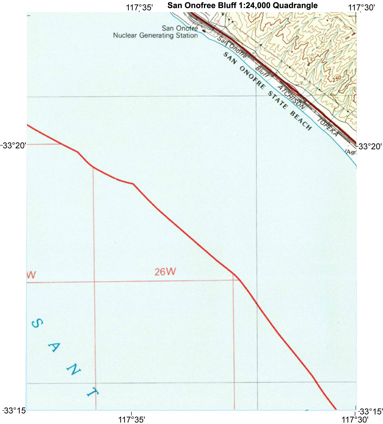 San Onofree Bluff 7.5 minute quadrangle