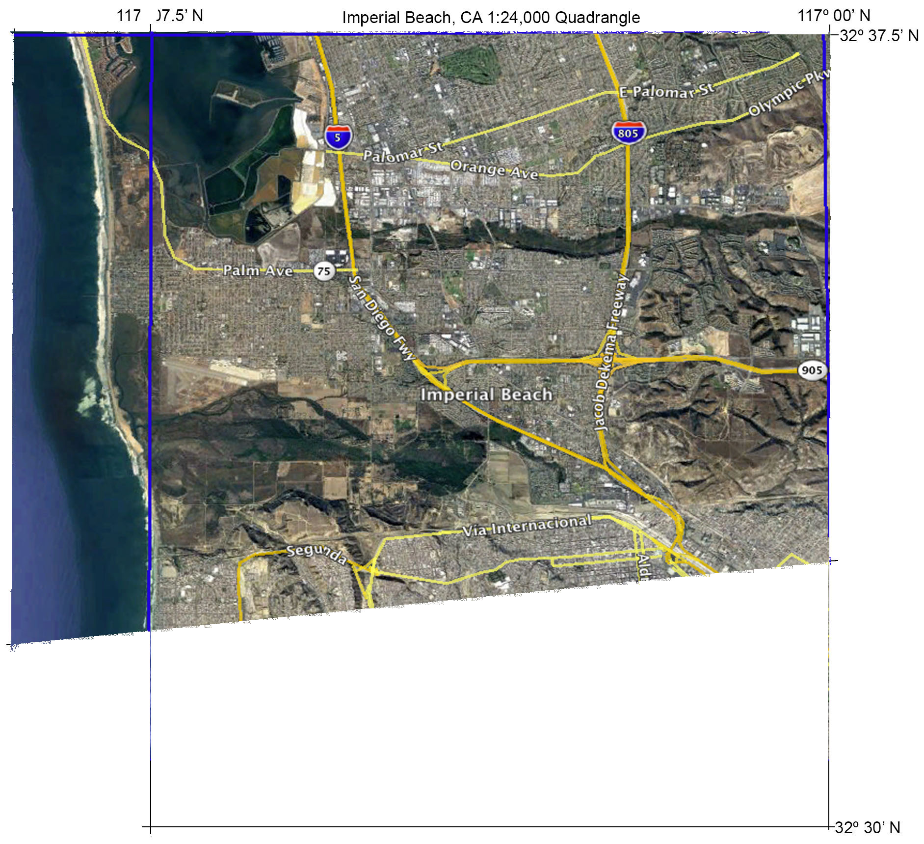Imperial Beach Quadrangle, San Diego County, California, 7.5 minute