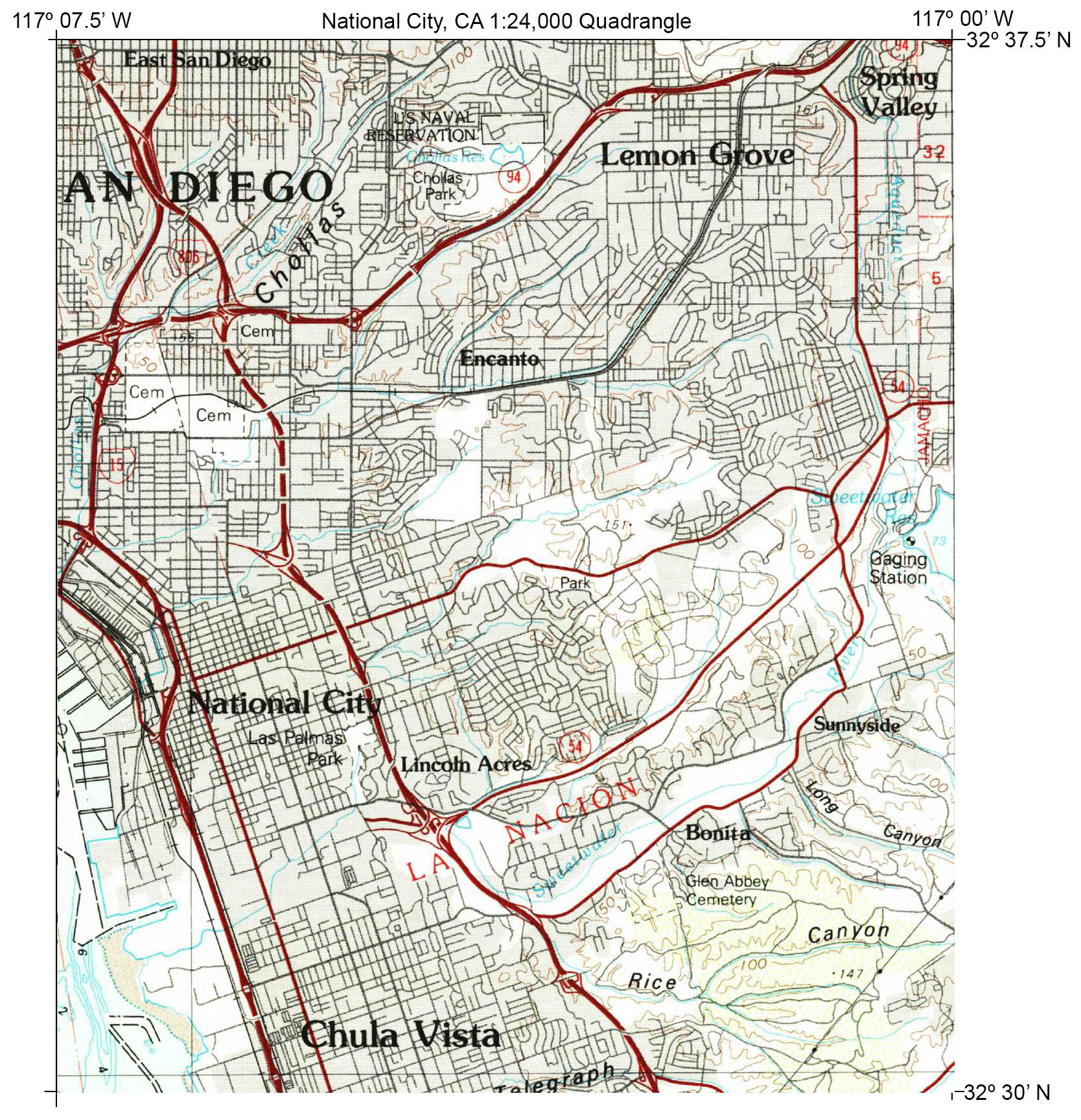 National City Quadrangle, San Diego County, California, 7.5 minute