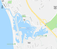 Map showing locations around San Elijo Lagoon.