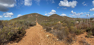 View of Franks Peak and Mt. Whitney and back country trail in San Marcos.