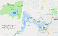 Map of Lake Hodges area and Elfin Forest Recreational Reserve.
