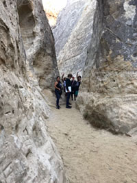 Students in Annie's Canyon (slot canyon)