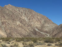Faulted-mountain front in Anza Borrego desert.
