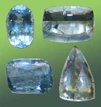 Aquamarine gemstones.