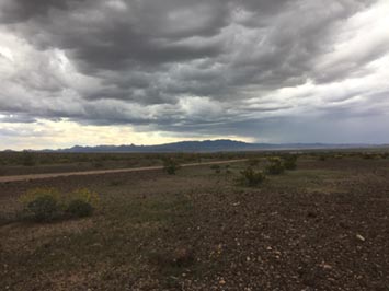 A monsoonal thunderstorm (cumulonimbus praecpitatatio) near the Colorado River south of Lake Havasu