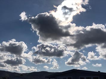 Cumulus mediocris clouds over Double Peak and Cerra de las Posas in San Marcos, CA