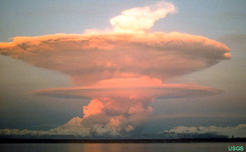 Massive ash eruption of the Redoubt Volcano in Alaska in 2009.