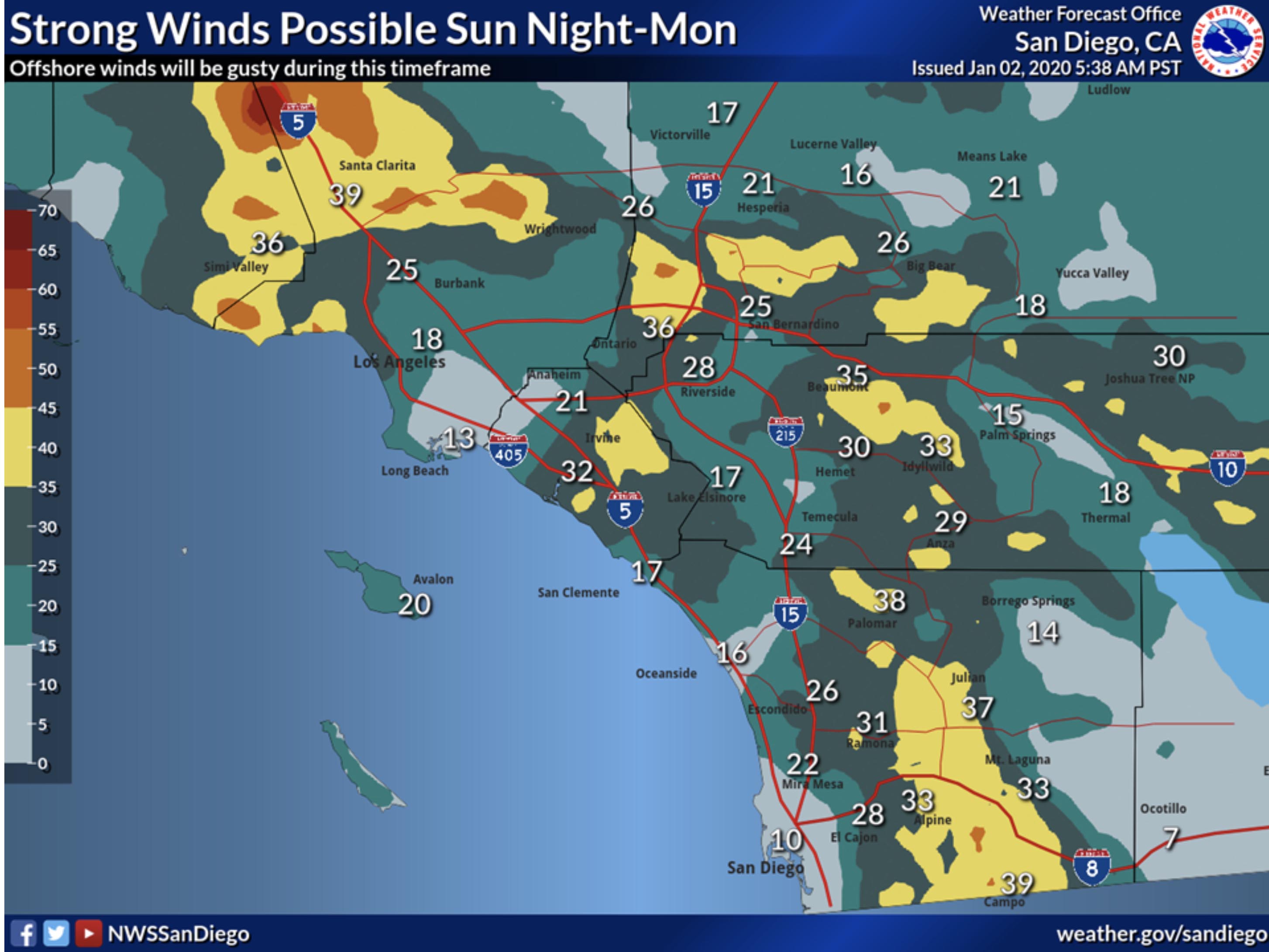 Windy Weather Expected to Calm Over San Diego Region - Times of San Diego