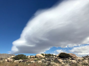 Orographic cloud bank over Anza Borego State Park.