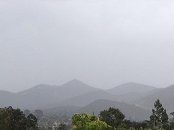 Rain (stratus nebulosus) over San Marcos, CA