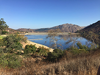 View looking north at Lake Poway from near the trailhead for the Mt. Woodson Trail.