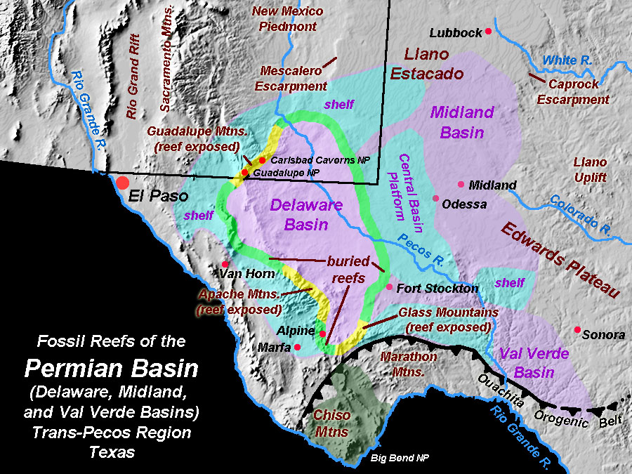 Mountains And Basins Region Of Texas Map