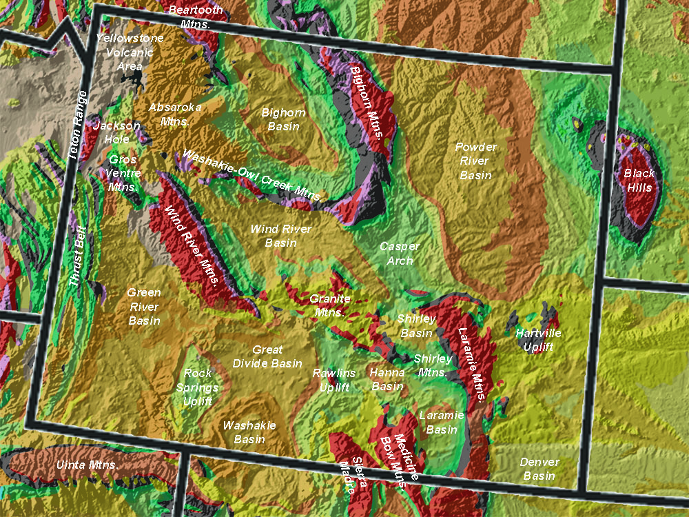 Topographical Map Of Wyoming