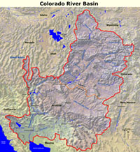 Map of the Colorado River Basin (watershed).