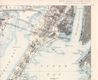 Topographic map of New York Harbor from 1891