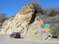Range front fault in Arroyo Seco Canyon