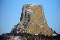 Devils tower in Wyoming is a stock