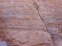Fault exposed in a creekbed in Anza Borrego State Park, California
