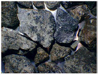 Zinc and calcite minerals under normal light