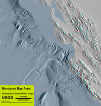 Topography and bathymetry of the Monterey Bay Region.