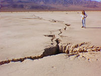Large desiccation fissures on Panamint Play