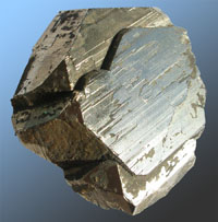 Pyrite crystal with striations