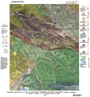 Geologic map data superimposed on aerial photography