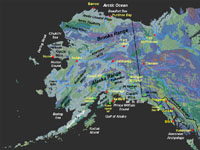Map of physiographic features in Alaska. 