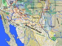 Map of the Basin and Range Province: Arizona, New Mexico, and West Texas. 