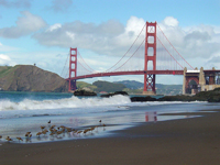 Golden Gate Bridge from the Marin Headlands side of San Francisco Bay. 