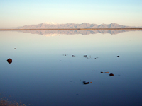 Great Salt Lake covers the low eastern basin of the Great Basin. 