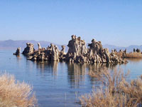 Mono Lake, a interally-drained basin on the west side of the Sierra Nevada that is 4-times saltier than the ocean. 