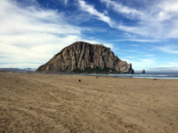 Morro Rock is an eroded remnant of a volcanic plug, central California coast.