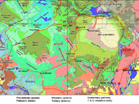 Geologic Map of the southern Colorado Plateau Region showing rock units by geologic age and composition. 