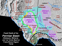 Map of the Permian Basin region of West Texas and New Mexico
