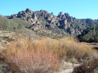 Pinnacles National Park preserves half of a volcano, the other half is 195 miles south near Tehachapi, California.
