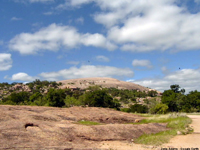 Enchanted Rock, a large outcrop of granite exposed in the core of the Llano Uplift. 