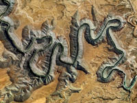 Incised meanders "Goosenecks"of the San Juan River, Utah. 