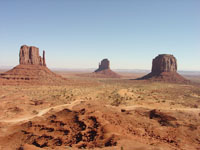 Remnants of Permian sedimentary rocks exposed in Monument Valley on the Navajo Reservation, Arizona.