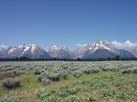 The Grand Tetons are a great block faulted mountain range in northwestern Wyoming.