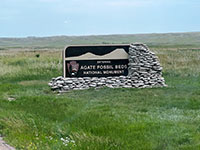 Sign at the entrance to Agate Fossil Beds National Monument.