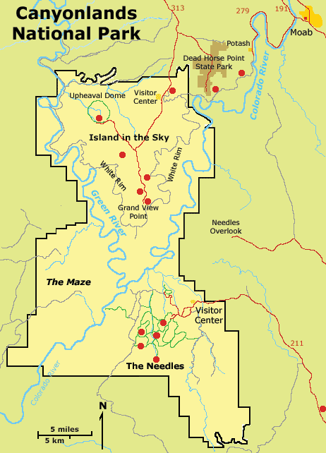 map of Canyonlands National Park