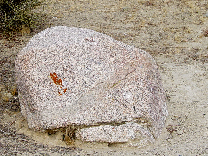 Granite boulder with dike