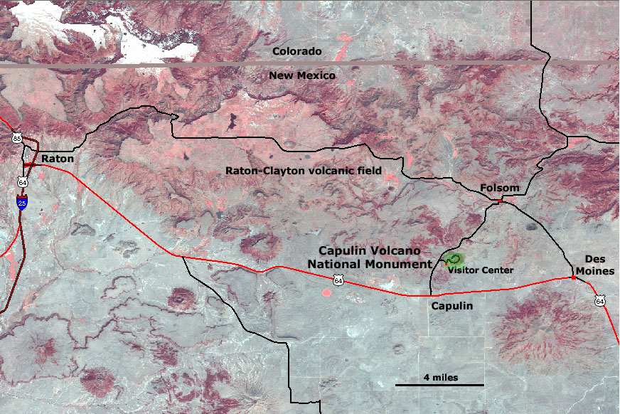 Map of the Raton_Claton volcanic field