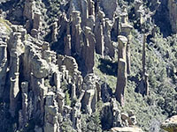 Zoom view of some of the pinnacles of rhyolite tuff as seen from Massai Point.