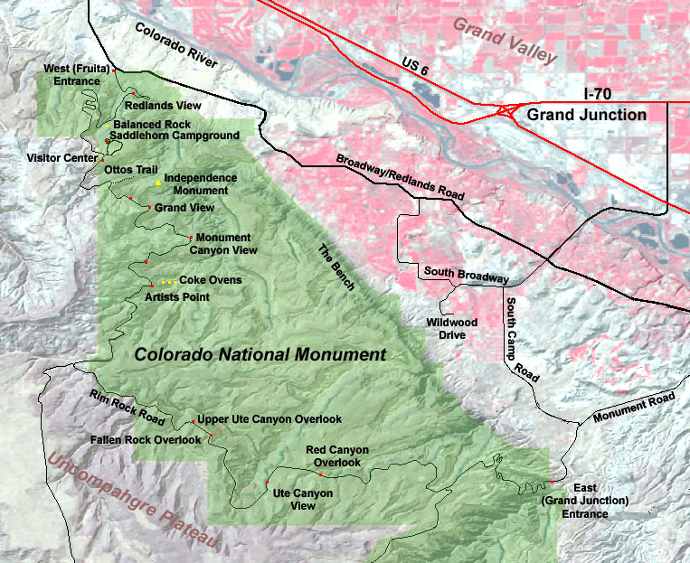 Map of Colorado National Monument