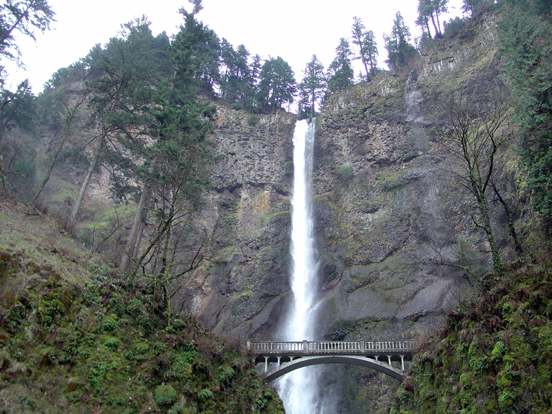 The upper falls at Multnomah Fall